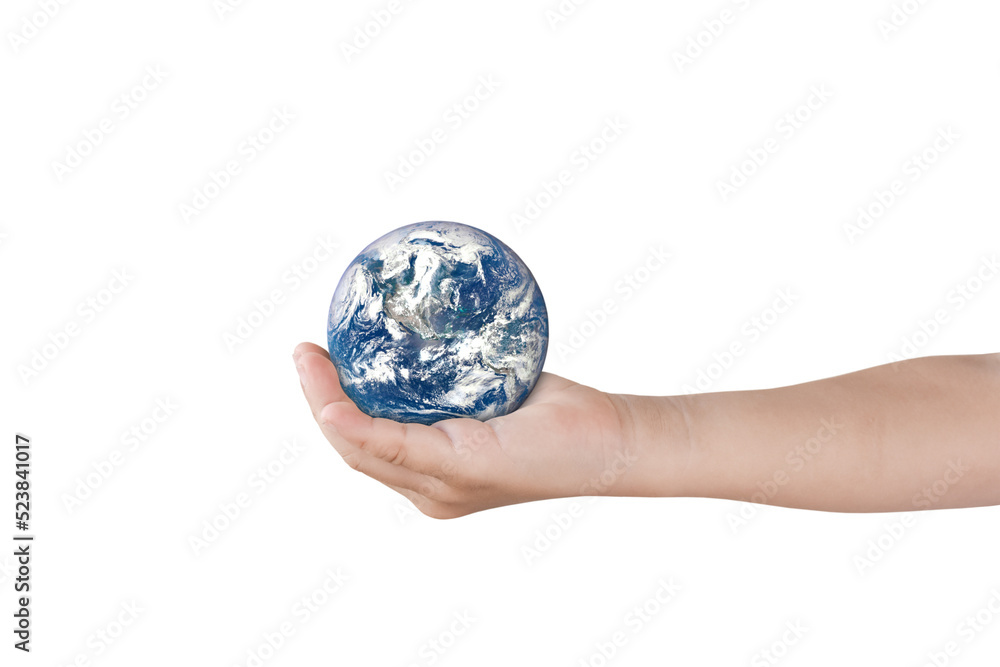 Canvas Prints earth, globe in hand on transparent background - png format. elements of this image furnished by nas