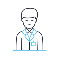 office employee line icon, outline symbol, vector illustration, concept sign