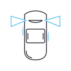 intruders alarm line icon, outline symbol, vector illustration, concept sign
