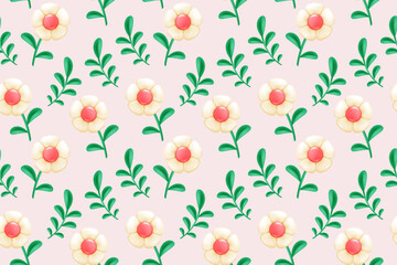 The seamless pattern of cute flower