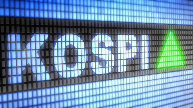  The Korea Composite Stock Price Index. 3D Illustration.