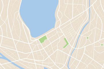 Aerial clean top view of the night time city map with street and river 004