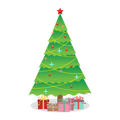 Christmas tree and giftbox