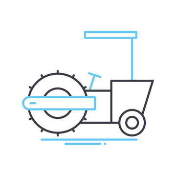 recommend clip art: single drum roller line icon, outline symbol, vector illustration, concept sign