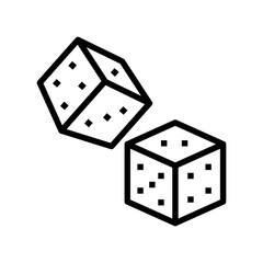 dice slot game line icon vector illustration