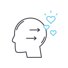 open minded personality line icon, outline symbol, vector illustration, concept sign