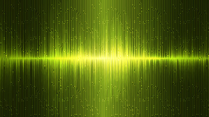 Energy Green Sound Wave Background,technology and earthquake wave diagram concept,design for music studio and science,Vector Illustration.