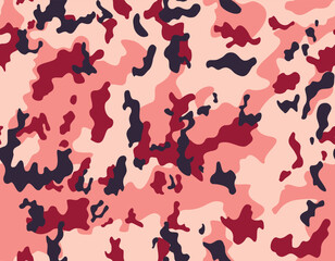 Pink camouflage seamless pattern for print clothes, fabric, paper.
