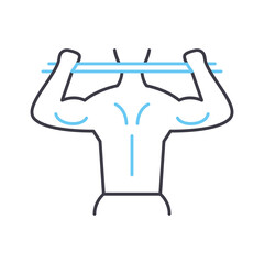 working out line icon, outline symbol, vector illustration, concept sign