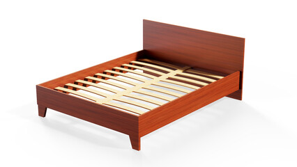 Classic bedroom furniture on white background.Digital illustration. 3d rendering