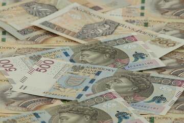 Polish money - banknotes 200 zloty and 500 zloty