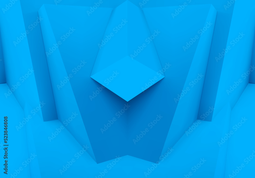 Poster abstract background with realistic overlapping blue cubes