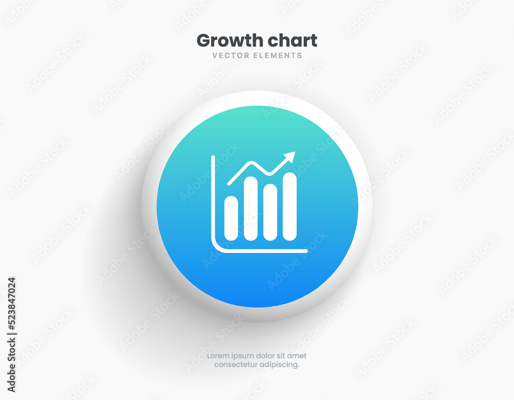 Aufkleber Financial analysis stats icon set. Growing graph set. Business chart with arrow. Growths chart collection. Progress bar. Bar diagram. Growth success arrow icon. Progress symbol. Chart increase.
