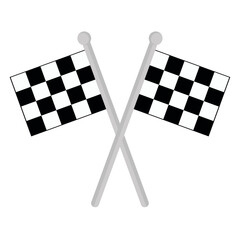 Vector illustration of crossed car racing flags