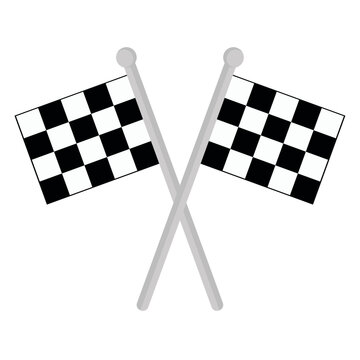 Vector illustration of crossed car racing flags