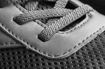 Close up shot of elegant sports shoe