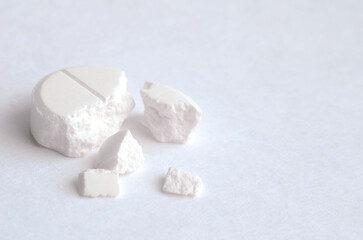 Close-up pills lying on the table