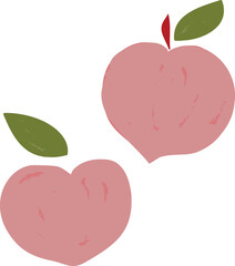 Funny colourful summer fruits and flower Illustration