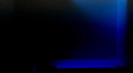 light shadow abstract pattern blue room with empty space