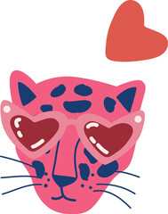 Cute Cheetah,leopard Safari animal and leaves