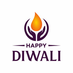 Hand drawn calligraphic colorful paint lettering of Happy Diwali, Vector illustration