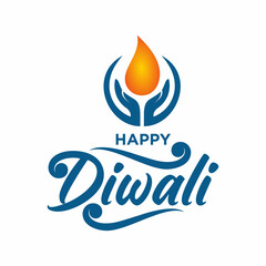 Hand drawn calligraphic colorful paint lettering of Happy Diwali, Vector illustration
