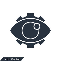 vision icon logo vector illustration. Eye gear symbol template for graphic and web design collection