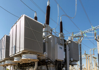 High voltage power transformer substation
