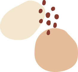 Minimalist boho abstract nature art shapes doodle vase flower and leaves