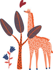 Cute safari wild animal ,illustration, african animals  kids, children clipart,