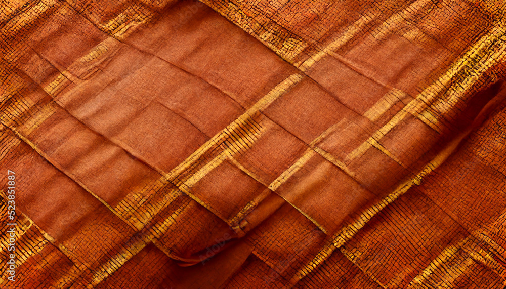 Aufkleber 3d render close up shot of indian fabric with colorful pattern. abstract background.