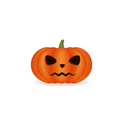 3d realistic orange pumpkin for halloween on a white isolated background. halloween symbol