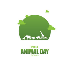 Vector Illustration of World Animal Day. Simple and elegant design