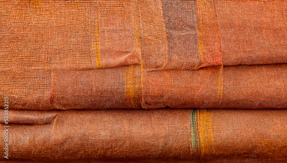 Poster 3d render close up shot of indian fabric with colorful pattern. abstract background.