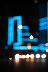 Blurred view of cityscape with bokeh effect. Night life