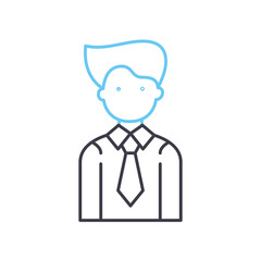 Obraz premium scientist avatar line icon, outline symbol, vector illustration, concept sign