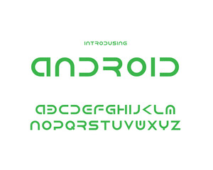 Fototapeta premium Abstract minimal modern alphabet fonts. Typography technology electronic digital music future creative font. vector illustraion.