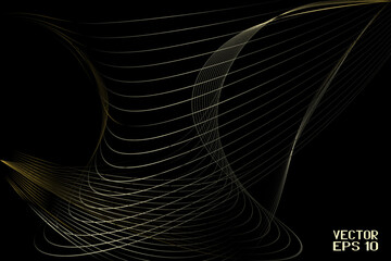 Naklejka premium Abstract Beige Pattern with Waves. Brown Striped Linear Texture. Vector. 3D Illustration