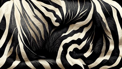 Stripe animals jungle tiger zebra fur texture pattern seamless repeating white black..