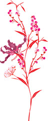 Floral bouquet illustration leaves branches bouquets