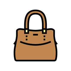 leather bag woman color icon vector illustration