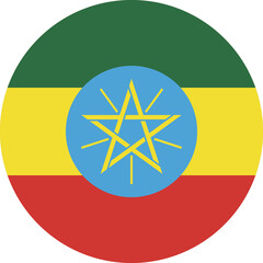 Fototapeta premium Circle flag vector of Ethiopia.
