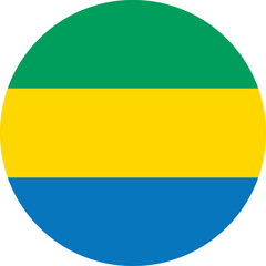Circle flag vector of Gabon.