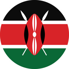 Circle flag vector of Kenya.