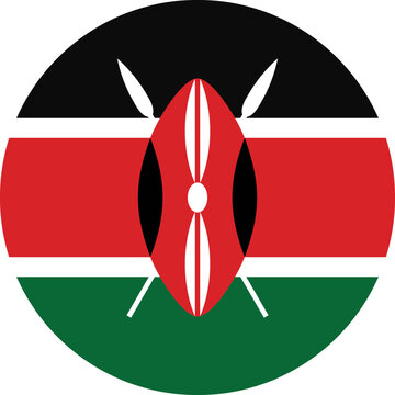 Circle flag vector of Kenya.