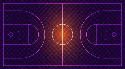 Modern Basketball court on Black and Yellow condept design,vector.