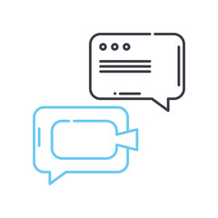 video message line icon, outline symbol, vector illustration, concept sign