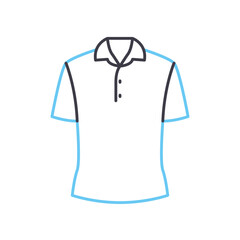 white collar shirt line icon, outline symbol, vector illustration, concept sign
