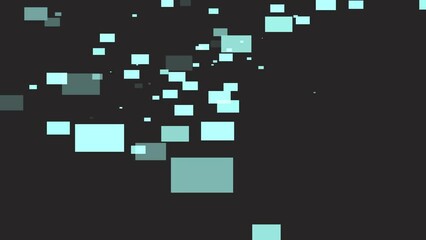 Blue and white rectangles floating on blue background animation 