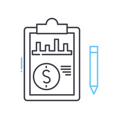 tax line icon, outline symbol, vector illustration, concept sign